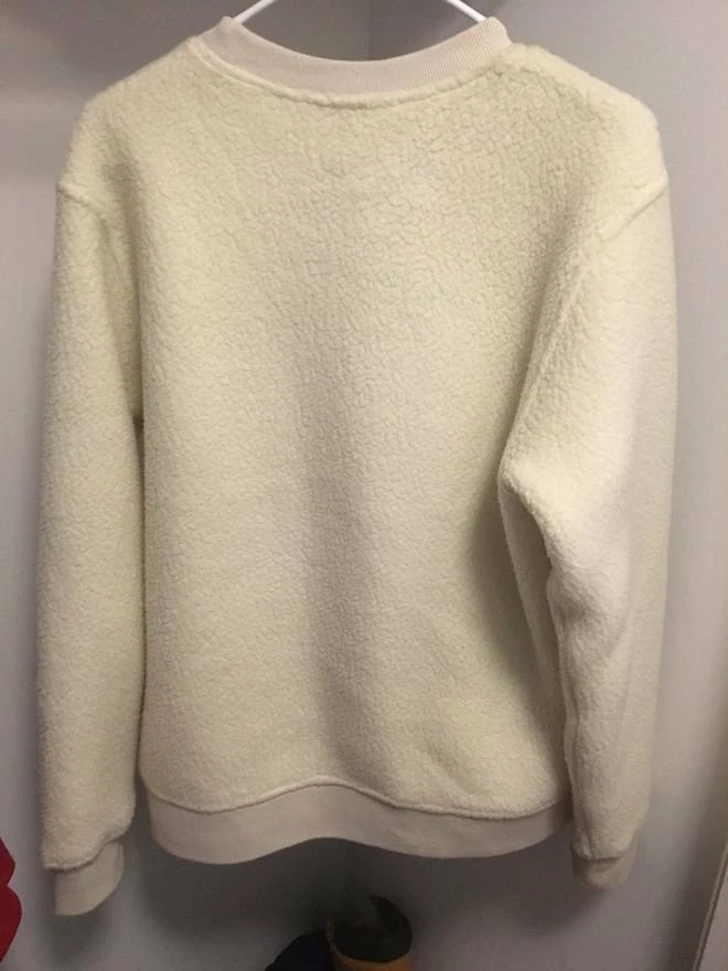 SUPREME Polartec pile crema in pile foderato profondo F W 17 taglia naturale media