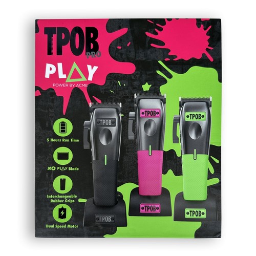 Play Barber Hair Clippers for Men 7500 RPM with Rubber Green/Black/Pink Grips - Picture 8 of 9