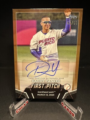 2024 Topps Series 2 Daddy Yankee First Pitch Gold Auto #/50 Puerto 