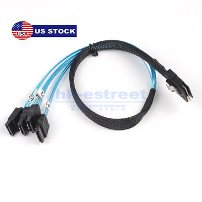 SFF-8087 Mini SAS to 4-SATA Multi-Lane Forward Breakout Internal Cable 50CM