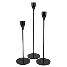 3 Pack Metal Candlestick Holders fit 3/4" Thick Taper Candles for Events Wedding