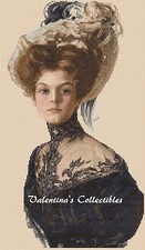 Victorian Lady in Black Dress Counted Cross Stitch Chart No.1-320