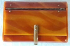 Vintage 1930s Art Deco Style Wilardy Tortoise Brown Lucite Purse Clutch w/Mirror