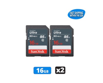 16GB Sandisk Ultra SD cards for Camera / Trail Camera / Computers (2 Pack)