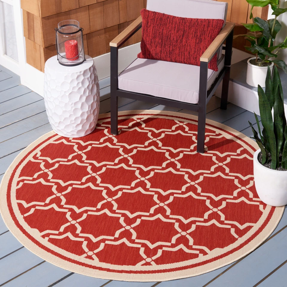 SAFAVIEH Outdoor CY6916-248 Courtyard Collection Red / Bone Rug - Image 2 of 4