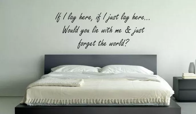 Snow Patrol lyrics - Chasing Cars - If I just lay here, would you lie  with me and just forget the world? - wall art - home decor - sign