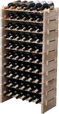 Wine Rack Solid Wood Stackable Storage Wooden 60bottles, Natural Color 