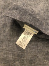 Pottery Barn Kids Linen Cotton Crib Skirt Blue Chambray Denim 52x28 - 16" Drop