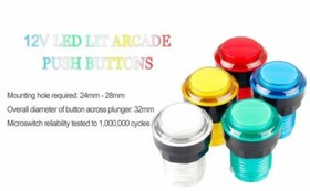 10X New 12V LED lit Arcade Push Buttons MAME Multicade For arcade Jamma game