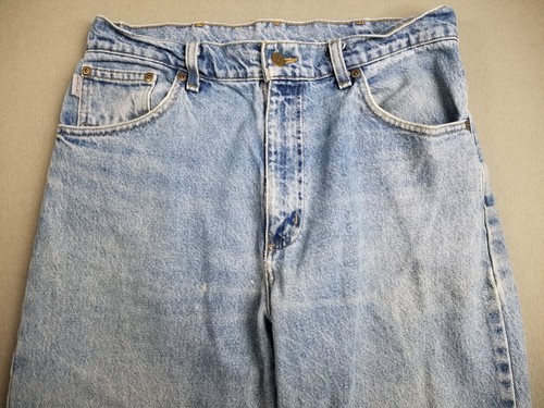 Carhartt Jeans Mens Straight Tapered Denim 33x35 Light Distressed Vtg Faded Y2K - Picture 9 of 24
