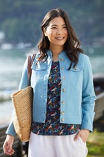 Lily & Me Womens Clovelly Jacket Twill | Patch Pockets At Front Coat