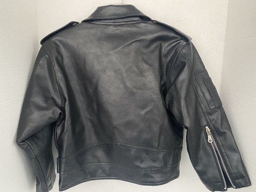 Innosense faux Black leather Biker Style jacket childrens 7T - Picture 5 of 10