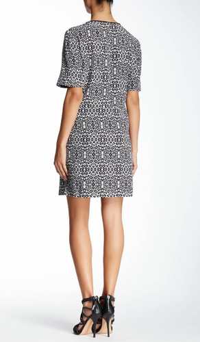 TWELFTH STREET CYNTHIA VINCENT sz S Lace Up Printed Crepe Mini Dress - Picture 2 of 4