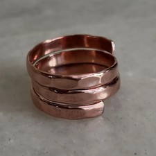 Hammered Copper Band Ring: Lightweight Unisex Artisan Jewelry All Size Co 02