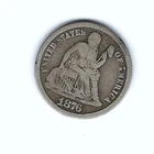 NICE FINE/AG 1876 SEATED LIBERTY DIME