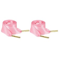 2Pair Satin Ribbon Shoelaces, 2cm Ribbon Shoe Laces 100cm Long Light Pink