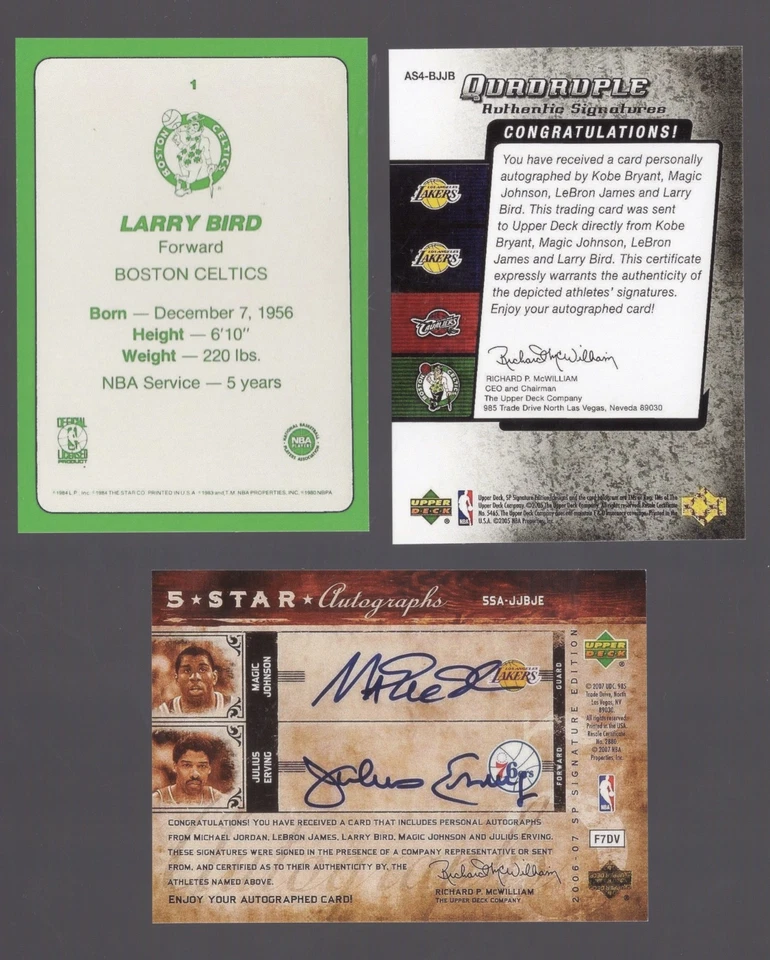 LARRY LEGEND INDIANA STATE BOSTON CELTICS LARRY BIRD 3 REPRINTS 3 FACSIMILE SIGS - Image 2 of 2