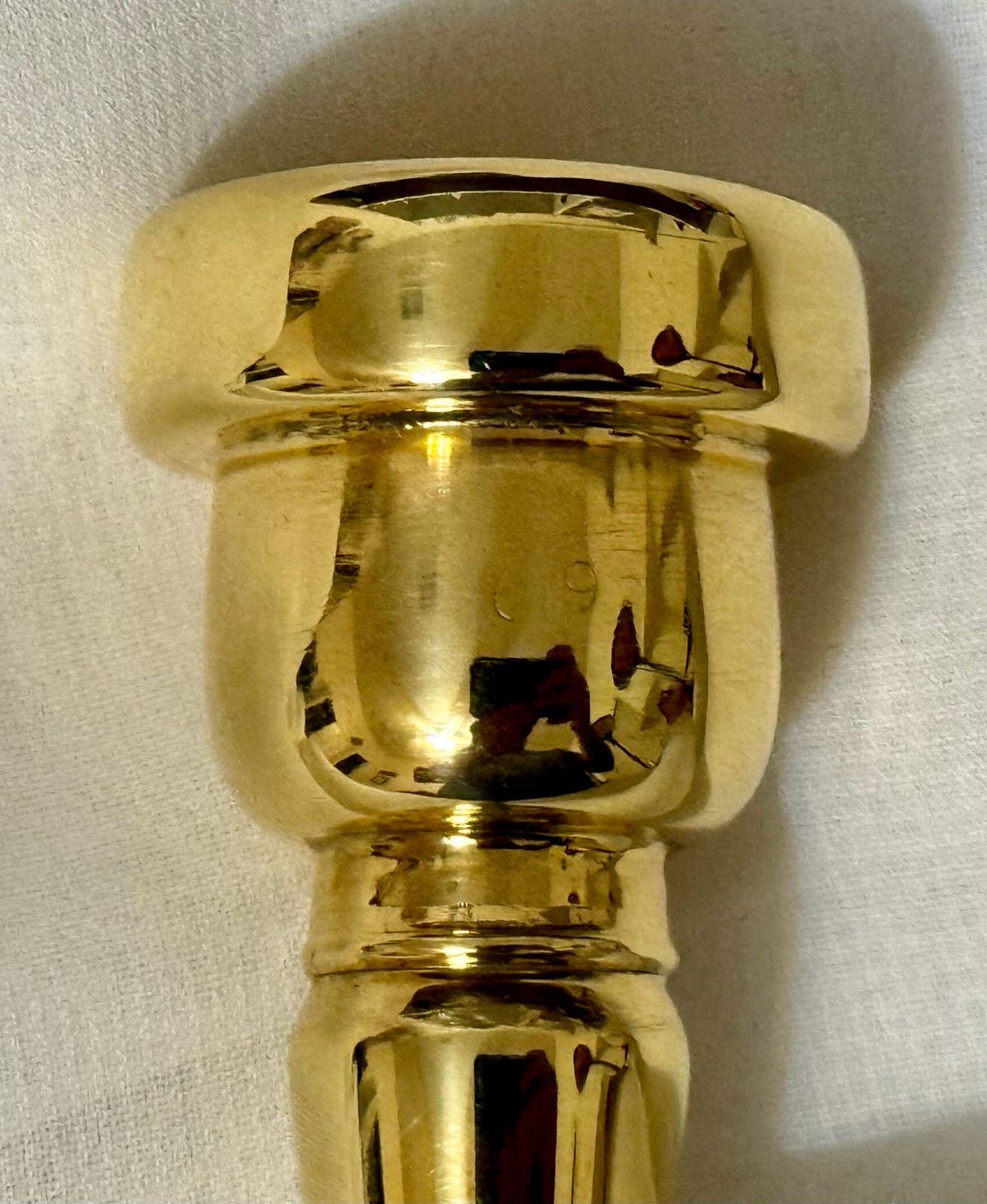 Early Jerome Callet prototype Trumpet mthp .630 shallow 27 throat GOLD PLATE