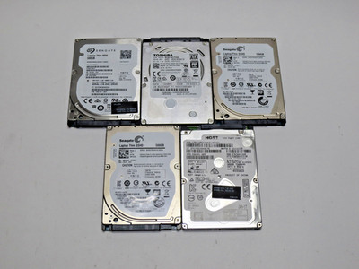 Lot of 5 500GB 2.5'' Laptop PC Thin HDD SATA Hard Disk Drive Mixed Major Brands