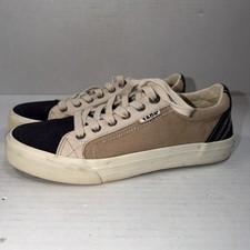Taos Plim Soul Women's 8.5 Black Tan Canvas Lace-Up Low Top Sneakers Comfort