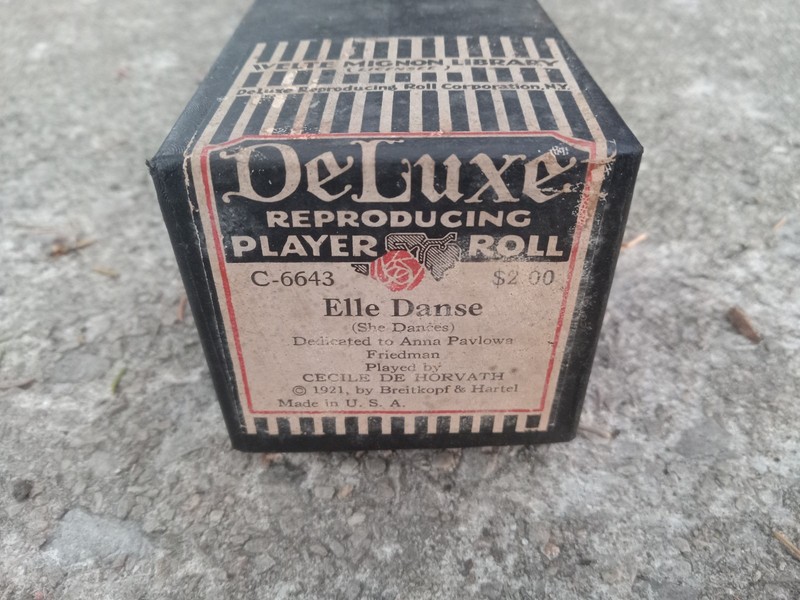 Vintage DeLuxe  Reproducing Player Piano Roll #C-6643 Elle Danse - She Dances