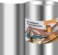 Aluminum Roll Flashing, 24'' X 50' Metal Roofing Roll for Roof and Garden, Preve