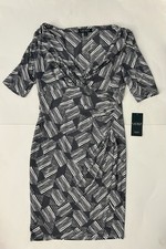 Lauren Ralph Lauren Ruched Jersey Knit Dress~Sz 8P V-Neck~Gorgeous!