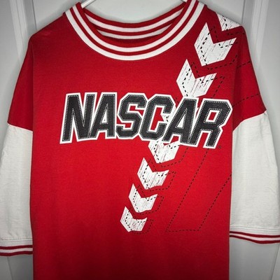 Vintage NASCAR Racing G-III Carl Banks Red White Mens T-Shirt XXL Made in USA