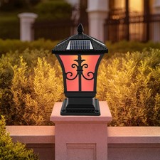 Solar Lamp Post Light Outdoor LED Deck Fence Cap Garden Waterproof Dusk to Dawn
