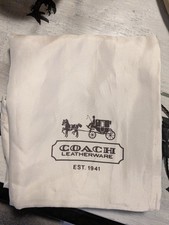 COACH White Satin Protective Dust Bag/Cover Drawstring