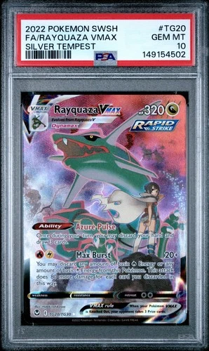 2022 Pokémon Sword & Shield Silver Tempest RAYQUAZA VMAX #TG20 PSA 10 Gem Mint