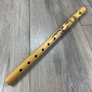 Chinese Bamboo Flute Dragon Script Traditional Dizi Style 12.5” Size