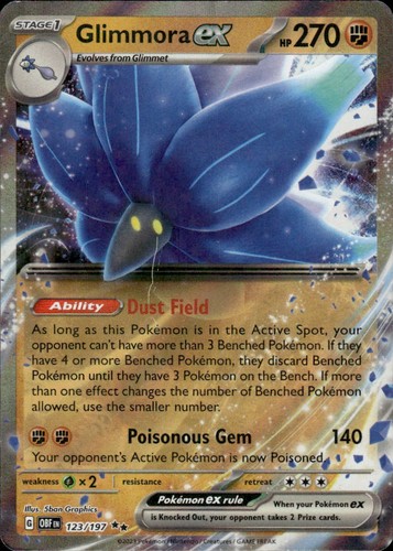 Glimmora ex 123/197 Ultra Rare Obsidian Flames Pokemon Holo Near Mint