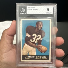 1961 Topps - Jim Brown #71 HOF GOAT Cleveland Browns BGS 5 Beckett 🔥🔥