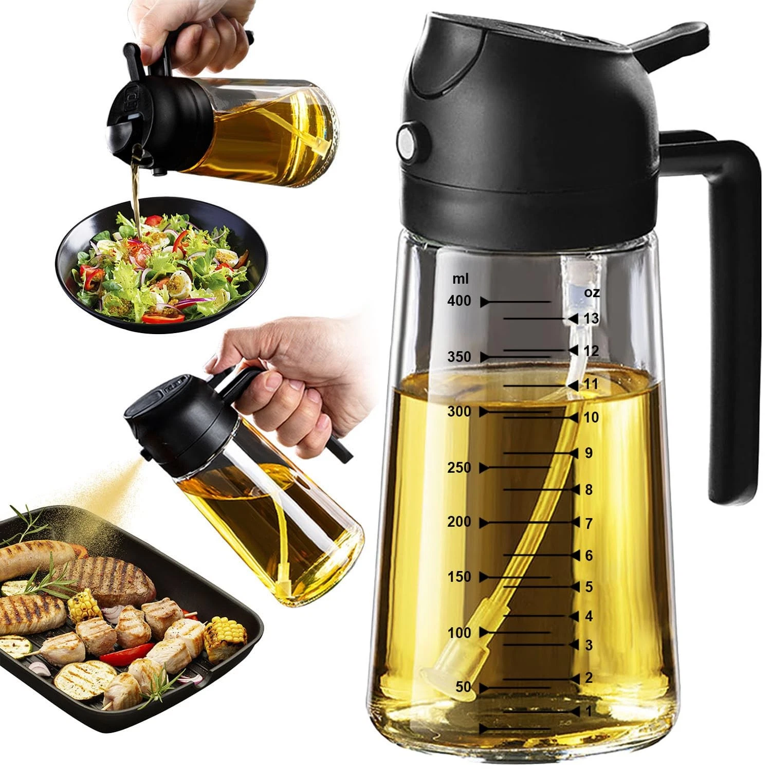 TrendPlain 16oz Glass Olive Oil Sprayer & Dispenser for Cooking, Air Fryer, BBQ
Opens in a new windo