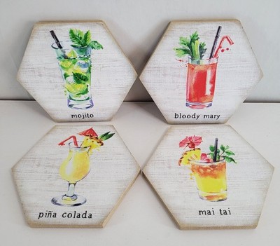 Sincere Surroundings Magnetic Drink Coasters Set of 4   Cocktail Theme   Mojito