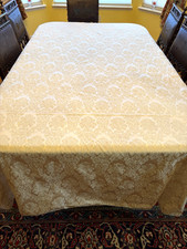 W-C Designs Damask Cream Large Tablecloth 60 Cotton 40 Polyester 116  X 58  