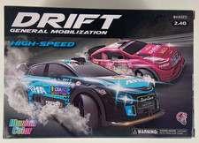 RC Drift Car Blue 7" High Speed Remote Control Racing 2.4G LED Light 6