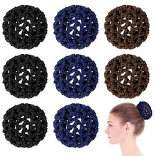 8 Pieces Ballet Hair Bun Cover for GirlsHair Nets for Buns Invisible Knit Ha