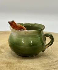 Rare Antique Victorian Fairing Red Devil in Cup Miniature Porcelain German