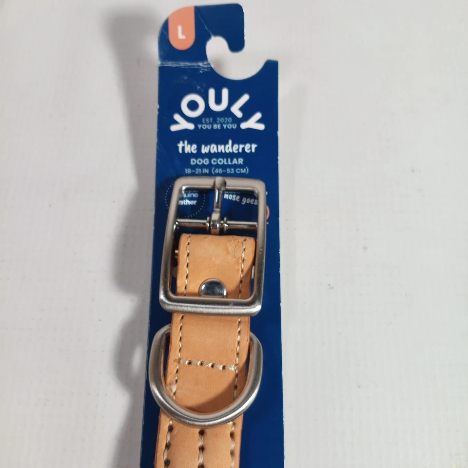 YOULY The Wanderer Blue Leather Rope Durable Dog Collar Large - Image 2 of 3