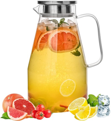 #ad Glass Pitcher with Lid1 Gallon Water Hot Cold Jug... $28.88