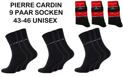 9 Paar Unisex Socken Pierre Cardin Premium Business Schwarz 43-46 Dress Socks