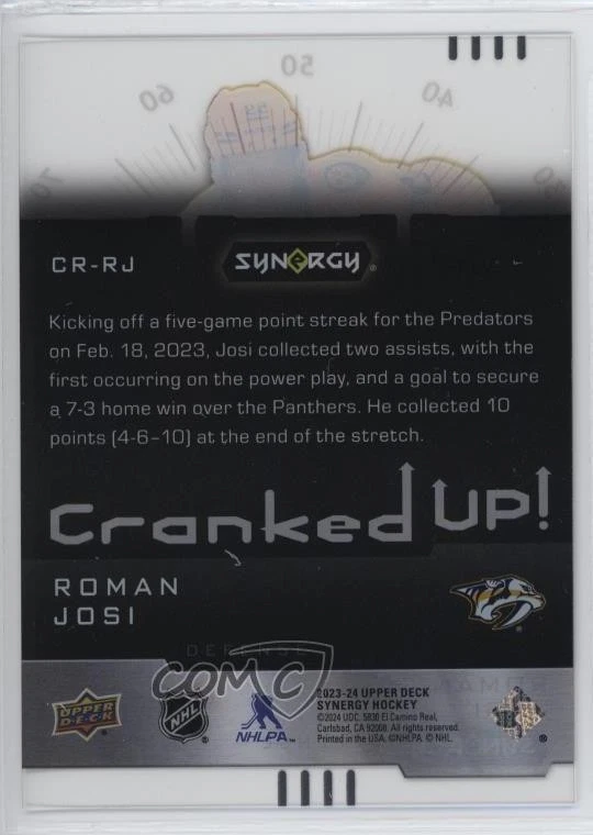 2023-24 Upper Deck Synergy Cranked Up /849 Roman Josi #CR-RJ - Image 2 of 2