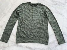 Lululemon Swiftly Relaxed Long Sleeve Shirt Olive Army Green Pattern Size 4