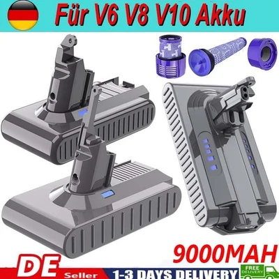 9.0Ah Akku Für Dyson V6 V8 V10 SV10 Absolute Staubsauger Original Ersatzakku DHL