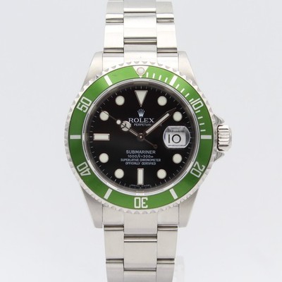 [2525] Rolex Submariner 'Kermit' - 16610LV Box&Papiere 2007 Herrenuhr Grün Top