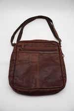 Jack Georges Genuine Leather Brown Crossbody Messenger Shoulder Bag Adjustable