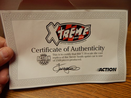 ACTION STEVIE SMITH #19 SPRINT CAR LITTLE DUSTY W/BOX & PAPERWORK 1/18 READ LQQK - Picture 3 of 7