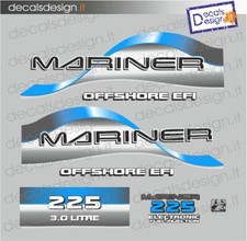 Adesivi motore marino fuoribordo Mariner 225 cv  EFI gommone barca stickers 